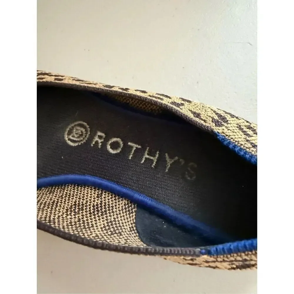 Rothy's The Flat Shoes Round Toe Animal Print Upper Womens Size 6.5
